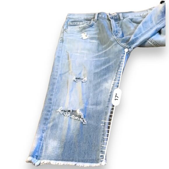 AGOLDE Dakota Distressed Relaxed Boyfriend Capri Relaxed Skater Shorts Sz 28 - Picture 12 of 12